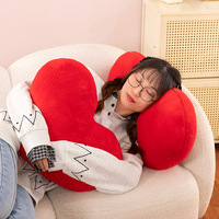 Almohada Decorativa de Felpa en Forma de Corazón Rojo y Blanco, Cojín para el Hogar, Boda, Venta al por Mayor de Fábrica