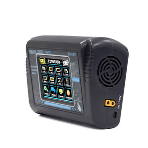 Caricabatterie bilanciante elettrico a doppio canale HTRC T240 DUO <span class=keywords><strong>AC</strong></span> 150W <span class=keywords><strong>DC</strong></span> 240W 10A per batterie Lipo RC, certificato CE, ignifugo in PC, 2 porte - Product Image 2