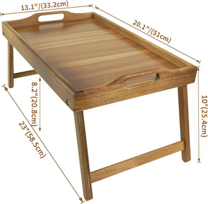 Acacia <span class=keywords><strong>bandeja</strong></span> de <span class=keywords><strong>cama</strong></span> con patas plegables casa y servir para el hotel muebles - Product Image 4