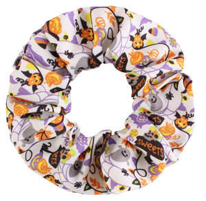 Chouchou à cheveux bleu Halloween, chouchous citrouille effrayants, attaches à cheveux fantômes, chauves-souris, araignées, squelettes, accessoire cadeau d'Halloween - Product Image 5