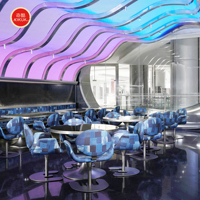 Ensemble de bar personnalisé en bois massif et métal, respectueux de l'environnement, pour restaurant, boîte de nuit, KTV, avec canapé et tabourets de luxe