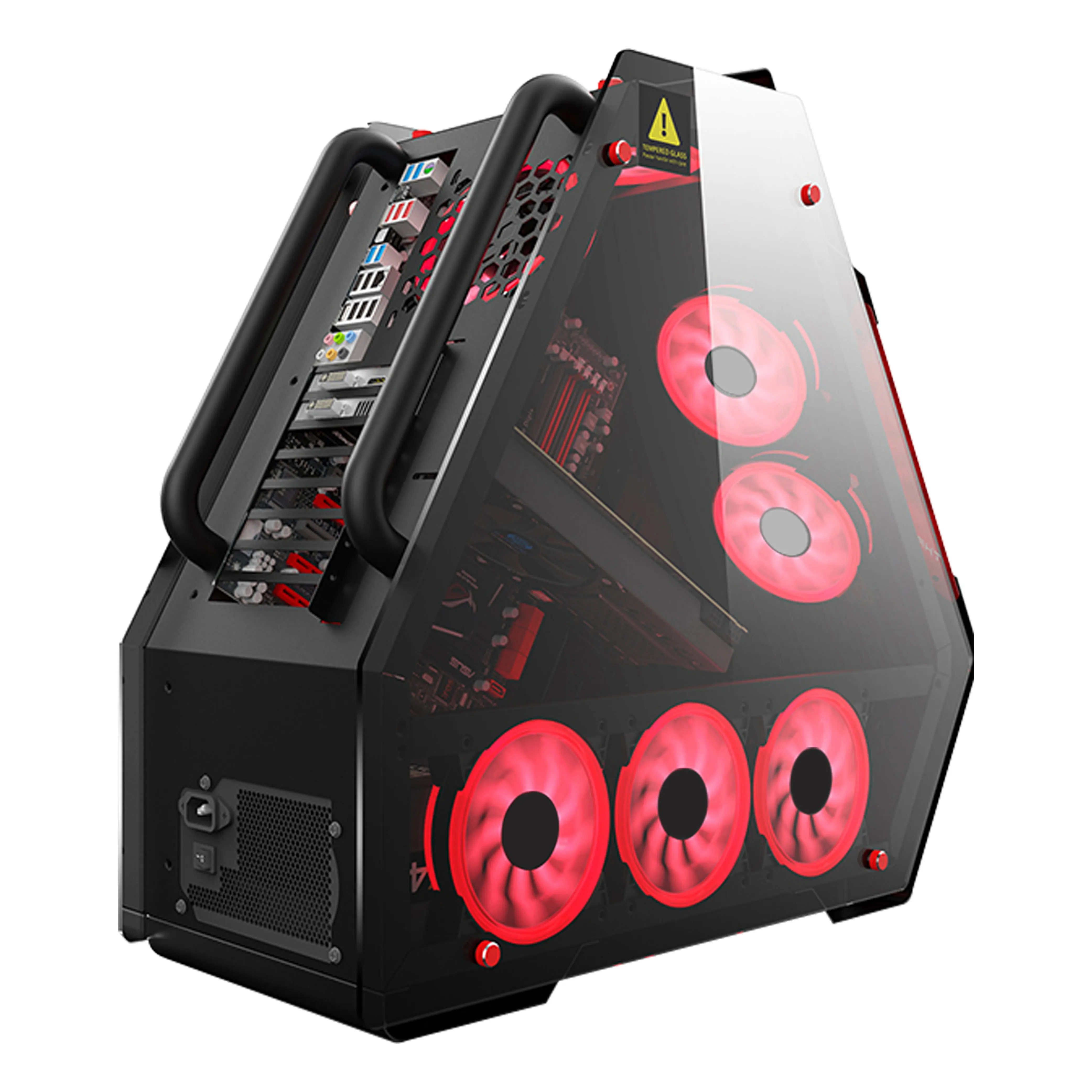 oem High quality atx with power supply fan cooler master plastic LED gaming cpu cabinet glass computer cases
