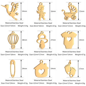 Оптовая продажа, из нержавеющей стали, Полированные Подвески, Любовный дом, соски, ангел, детская коляска, Подвески для изготовления ювелирных изделий, серьги, ожерелье, ремесла - Product Image 2
