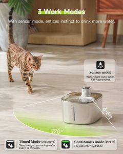 Bebedero Automático para Mascotas de 152 oz/4.5 L, Acero Inoxidable y Plástico Ecológico, Tazón de Agua Inalámbrico con Sensor de Movimiento para Perros y Gatos - Product Image 4