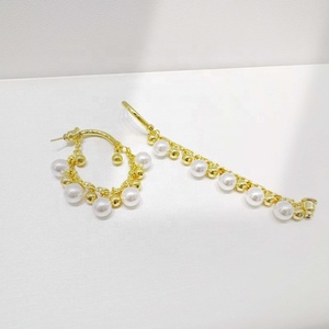Precio de fábrica, pendientes de plata 925 con borla de mariposa, hechos a mano en oro de 18k, pendientes largos de lujo con flor y perlas para mujer - Product Image 2