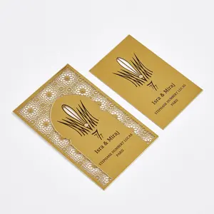 Gold Metal Engraved Nameplate Carved Information Plate Etching Hollow Card