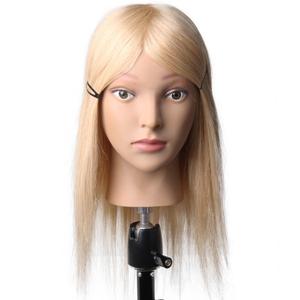 Tête de <span class=keywords><strong>mannequin</strong></span> en cheveux blonds de 16 pouces, tête d'entraînement professionnelle, pratique pour la <span class=keywords><strong>coiffure</strong></span>, belle tête de <span class=keywords><strong>mannequin</strong></span> pour la <span class=keywords><strong>coiffure</strong></span> - Product Image 1