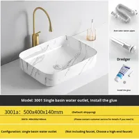 Lavabo en céramique de conception moderne bassin d'art de couleur de marbre pour le projet de salle de bains d'hôtel bassin de partie supérieure du comptoir pour l'aspect de luxe