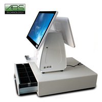 Penjualan Terlaris Mesin POS Pintar Model ABS ABS6000 Kasir Elektronik CPU Quad-core Penyimpanan SSD Sistem Operasi WIN7/WIN10 1920x1080 DPI