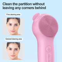 Brosse nettoyante faciale portable en silicone, étanche IPX7, appareil de massage électrique pour le soin de la peau, pour hommes et femmes