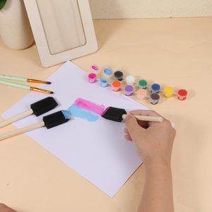 Pinceaux en mousse pour jardin d'intérieur avec manche en <span class=keywords><strong>bois</strong></span> pour la <span class=keywords><strong>peinture</strong></span>, le teintage, le vernissage, avec motif floral - Product Image 3