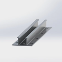 Rail solaire en aluminium anodisé miniature sur mesure OEM pour montage photovoltaïque sur toiture métallique à joint debout