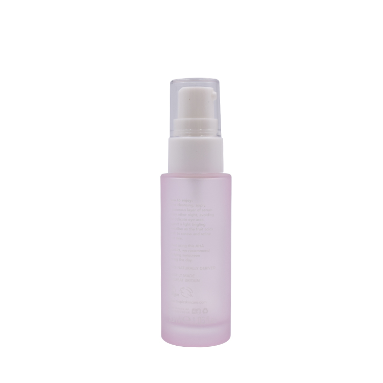 Clear matte pink bottle + white pump+clear cap
