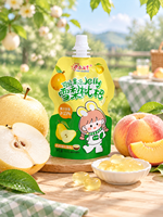 Pochette Doypack à bec verseur en PET/AL/PET/PE de qualité alimentaire, haute résistance à l'oxygène pour éviter le brunissement des jus, avec bouchon torsadé anti-poussière