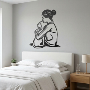 Scultura Artigianale Romantica in Acciaio Inossidabile Personalizzabile con Silhouette di Coppia, Arte da Parete Intagliata al Laser - Product Image 5