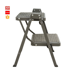 Escalera Plegable de Acero de 2 Peldaños, Plataforma Antideslizante, Escalera Pequeña Portátil de Acero para el Hogar y la Cocina - Product Image 1