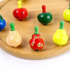 Autonomy Wooden Fruit Spinning Top <b>Mini</b> Educational Toy For Children 4-6 Years <b>Old</b> Rotation Craft - Product Image 1