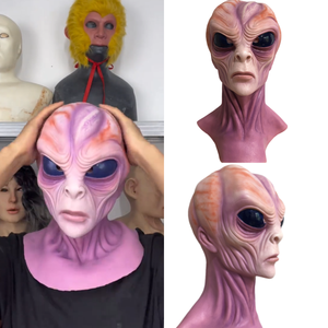 Masque Alien Super Réaliste en Silicone, Masque Complet pour le Visage, Texture de Peau Douce et Flexible, Masque Réutilisable pour les Farces, les Soirées Cosplay et les Accessoires de Films - Product Image 1