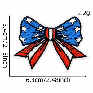 Parches Bordados con Lazo de la Bandera de EE. UU., Estilo <span class=keywords><strong>Coqueta</strong></span>, Lazo Patriótico, Aplique Termoadhesivo para el 4 de Julio, Decoración DIY para Ropa de Niñas - Product Image 2