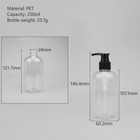 Bouteilles de shampooing en PET vides avec bouchon anti-fuite de 250 ml, 500 ml, 1000 ml, distributeur de savon liquide en plastique, flacon de lotion