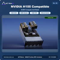 Conteneur de centre de données modulaire 40HC, refroidissement liquide et par air, capacité 300 kW, charge informatique 214 kW, serveur IA HPC Cloud GPU, prêt pour 40HC