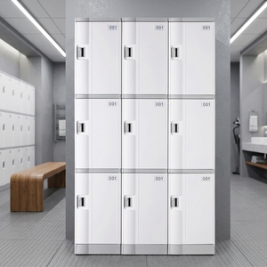 ตู้ล็อกเกอร์พลาสติก ABS 16 ช่องสำหรับสวนน้ำ แบบใช้เหรียญอิเล็กทรอนิกส์ พร้อมกุญแจรหัส ติดตั้งบนพื้น สำหรับเก็บของในสระว่ายน้ำ หรือห้องออกกำลังกาย - Product Image 4