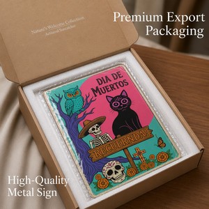 Letrero Metálico Personalizado al por Mayor para el Día de Muertos, Decoración de Pared con Gato Negro de Azúcar para Bar <span class=keywords><strong>Mexicano</strong></span> - Product Image 6