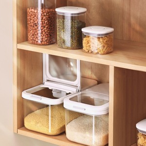 Conteneur de stockage alimentaire transparent hermétique de grande taille pour cuisine, distributeur de céréales, riz et grains avec couvercle et cuillère - Product Image 4