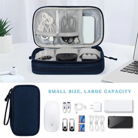 Sac organisateur de câble électronique de voyage avec logo personnalisé sac de câble de stockage numérique à double couche pour écouteurs USB banque d'alimentation à disque dur