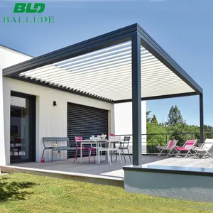 Pergola Covers Outdoor Restaurant Pergola Aluminum Opening Adjustable Louvered Roof Pergola Gazebo Patio Cover