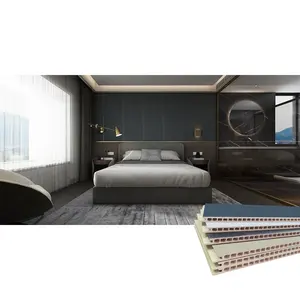 Permukaan Hitam Wainscoting 4X8 Panel untuk Dijual Lembar Dinding Kelongsong Beton Terlihat Boiserie Lihat Hotel Kamar Tidur Panel