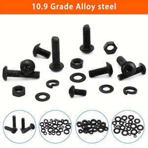 Black Pan Head Hex Screws Set 1625pcs <b>With</b> Nuts Washers <b>Tool</b> <b>Box</b> DIN912 Alloy Steel Standard Use - Product Image 4