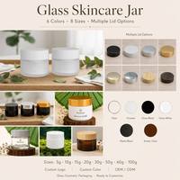 Contenant Cosmétique de Luxe Vide, Petit Pot en Verre de 15g pour Crème Visage, Yeux, Lèvres et Baume à Lèvres