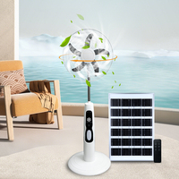 16/18 pouces AC DC 12V charge ventilateur solaire rechargeable à 5 lames avec panneau et sol de batterie pour la maison