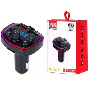 Q7 Car Charger Power <b>Adapter</b> Fast Charging Dual USB Car Charger Type C Port FM Transmitter USB-C Charger for Phones - Product Image 1