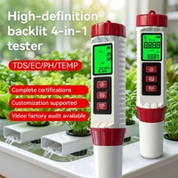 Prix direct usine – Testeur numérique 4-en-1 de pH, TDS et température pour aquarium, détecteur de qualité de l'eau de piscine, capteur d'eau hydroponique