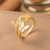 Bague à nœuds ouverte de style coréen avec oreilles de lapin mignonnes et design de feuille incrusté de pierres naturelles pour l'index des femmes