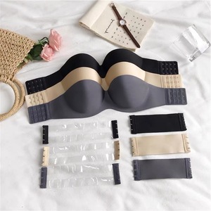 Soutien-gorge bandeau sans bretelles sans armatures pour femme, sans coutures, push-up, grande <span class=keywords><strong>taille</strong></span>, bonnet <span class=keywords><strong>E</strong></span> - Product Image 1
