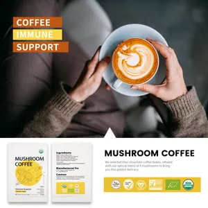 Sample Available 4 In 1 Mushroom Mixed Instant Coffee Reishi Lions Mane Chaga Cordyceps