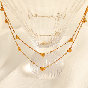Heart Necklace And <b>Bracelet</b> <b>Set</b> For Women Zinc Alloy Fashion Jewelry Gift <b>Set</b> - Product Image 1