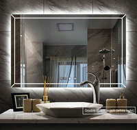 Miroir de salle de bain LED moderne pour projets hôteliers avec indice de protection IP44, anti-buée et commande tactile, idéal pour salons et rénovations hôtelières