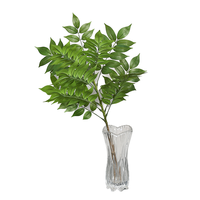 Tiges artificielles en latex, brindilles et feuilles vertes, faites à la main, légères, style naturel, décoration pour la Journée de la Terre, branche en bois laqué