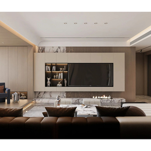 Ensemble de meubles de chambre principale de villa penthouse de luxe, mobilier de chambre complète moderne pour hôtel 5 étoiles, suite avec lit king size surdimensionné - Product Image 2