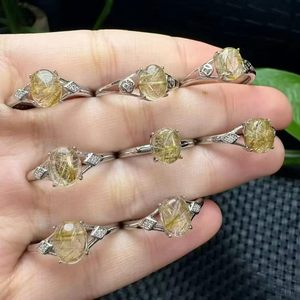 Anillos de cuarzo rutilado dorado natural de alta calidad, anillo de diamante de <span class=keywords><strong>rutilo</strong></span> dorado - Product Image 6