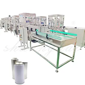 China Price Automatic Solutions Rotary Spray Aerosol Cans Filling Machine Aerosol Capping Labeling line