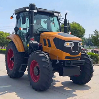 Tracteur agricole à roues Eminent 100HP 4WD avec cabine climatisée, forte pression hydraulique et levage élevé pour les tâches de terrain modernes
