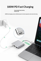 Hub USB C 3 in 1 4K USB3.0 PD Adaptor Multiport Tipe C Docking Station Tersedia Tanpa Minimum Order