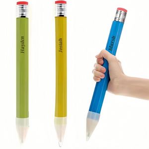 Crayon géant en bois de 34 cm, gomme géante surdimensionnée personnalisée, crayons amusants de grande taille avec nom gravé - Product Image 1