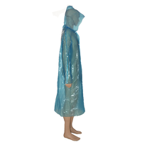 Ponchos de pluie jetables à capuche bleus transparents imperméables pour adultes Imperméable durable pour hommes et femmes