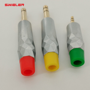 Forma de diamante 6,35mm Ts Mono macho <span class=keywords><strong>Jack</strong></span> conector niquelado cobre Ofc cobre 1/4 enchufe guitarra mezclador Audio 6,35mm Jacks - Product Image 4